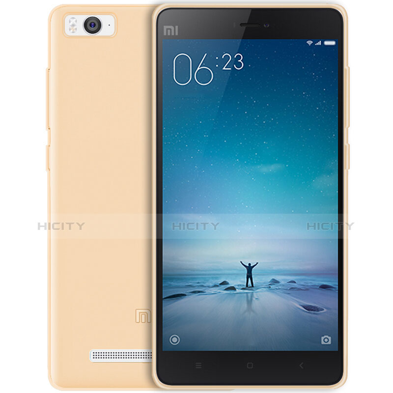 Xiaomi Mi 4C用極薄ソフトケース シリコンケース 耐衝撃 全面保護 クリア透明 Xiaomi ゴールド