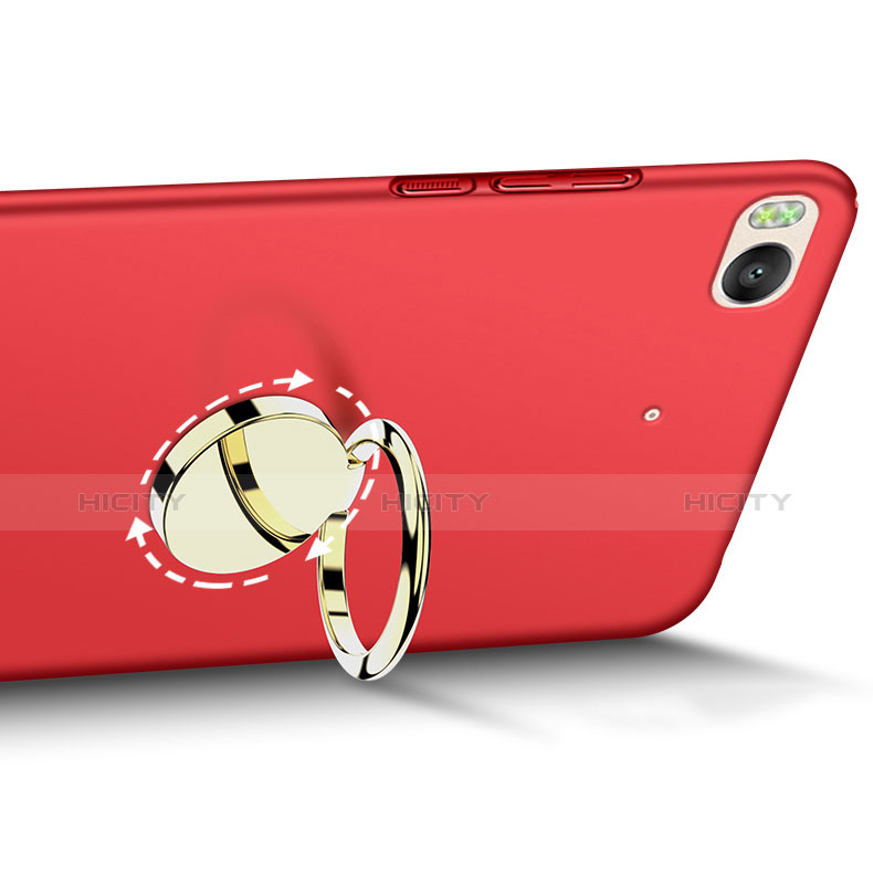 Xiaomi Mi 5S 4G用ハードケース プラスチック 質感もマット アンド指輪 A02 Xiaomi レッド