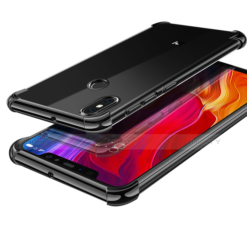 Xiaomi Mi 8用極薄ソフトケース シリコンケース 耐衝撃 全面保護 クリア透明 H05 Xiaomi ブラック