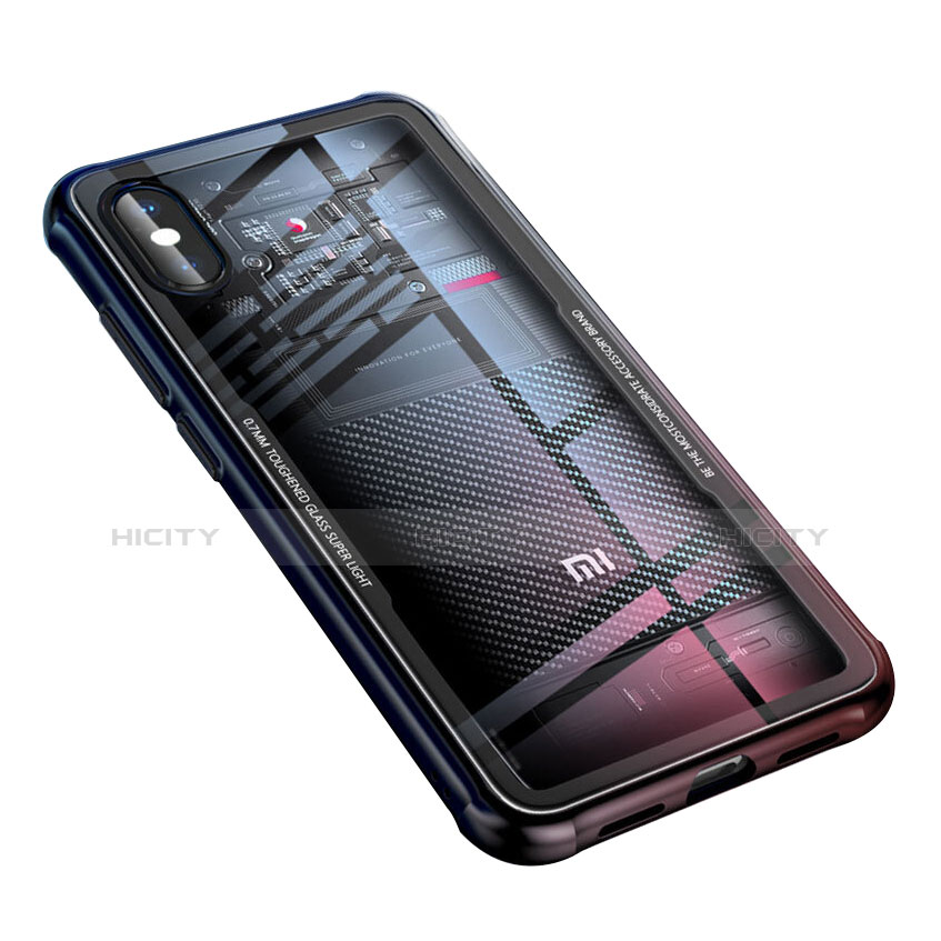 Xiaomi Mi 8 Explorer用極薄ソフトケース シリコンケース 耐衝撃 全面保護 クリア透明 T03 Xiaomi ブラック