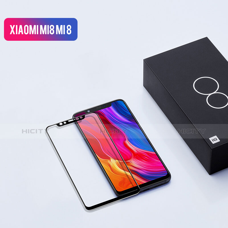 Xiaomi Mi 8用強化ガラス フル液晶保護フィルム Xiaomi ブラック