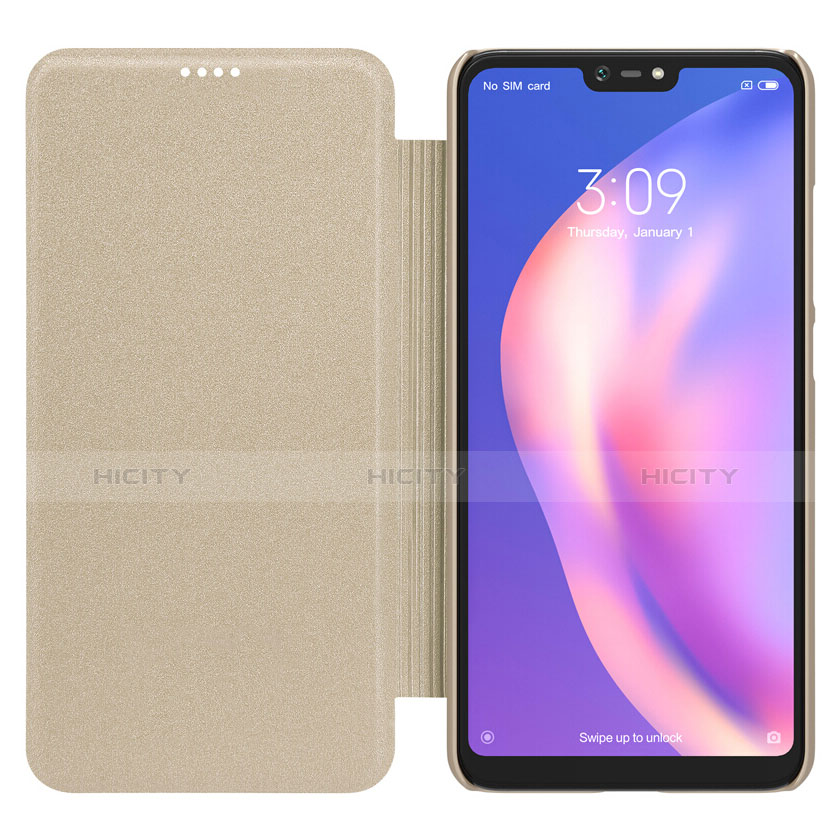 Xiaomi Mi 8 Lite用手帳型 レザーケース スタンド Xiaomi ゴールド