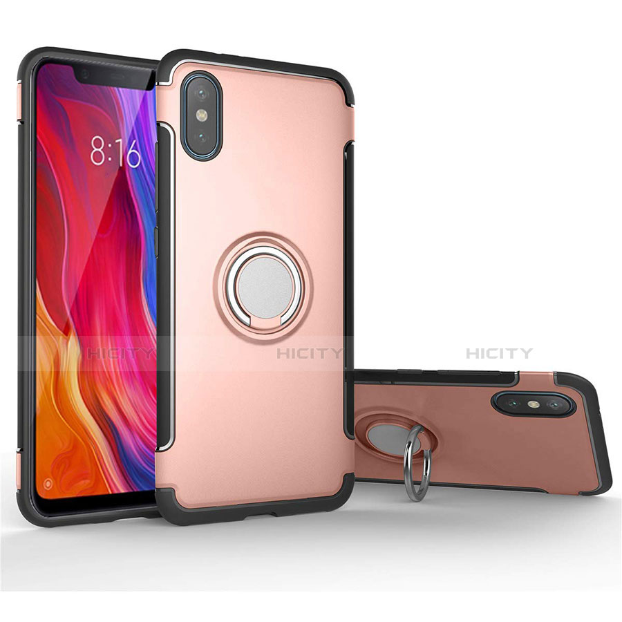 Xiaomi Mi 8 Pro Global Version用ハイブリットバンパーケース プラスチック アンド指輪 マグネット式 Xiaomi 