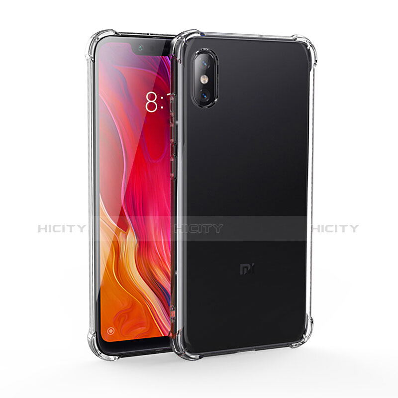 Xiaomi Mi 8 Screen Fingerprint Edition用極薄ソフトケース シリコンケース 耐衝撃 全面保護 クリア透明 T04 Xiaomi ブラック