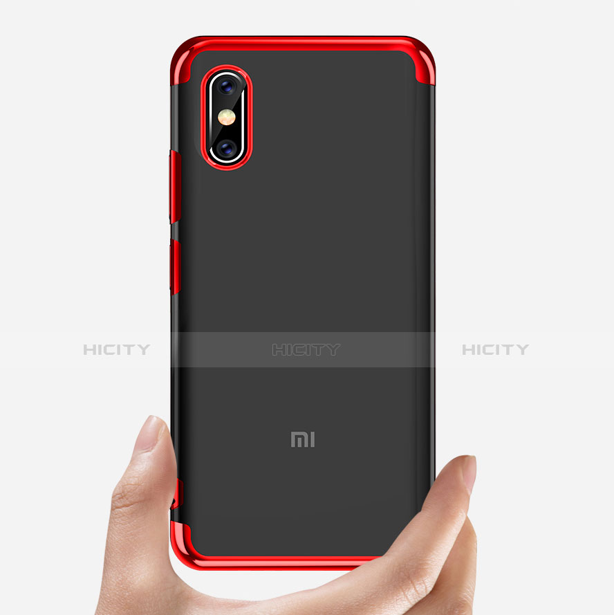 Xiaomi Mi 8 Screen Fingerprint Edition用極薄ソフトケース シリコンケース 耐衝撃 全面保護 クリア透明 T05 Xiaomi レッド