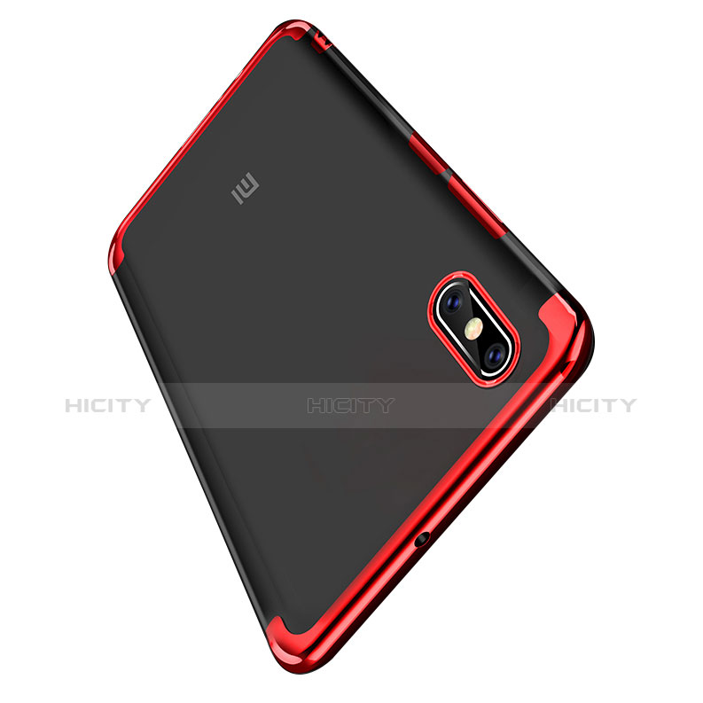 Xiaomi Mi 8 Screen Fingerprint Edition用極薄ソフトケース シリコンケース 耐衝撃 全面保護 クリア透明 T05 Xiaomi レッド