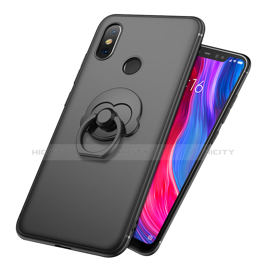 Xiaomi Mi 8 SE用極薄ソフトケース シリコンケース 耐衝撃 全面保護 アンド指輪 バンパー Xiaomi 