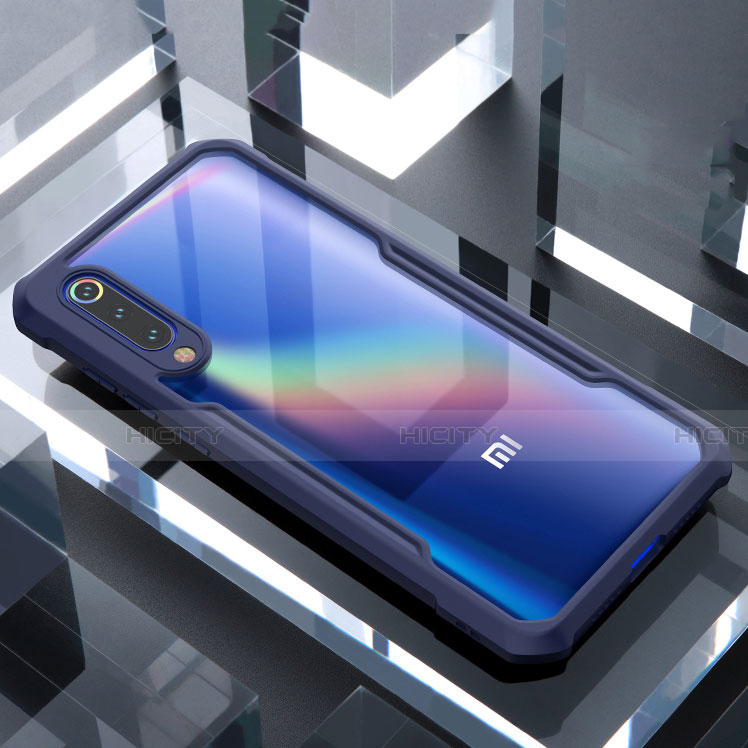 Xiaomi Mi 9 Pro用ハイブリットバンパーケース クリア透明 プラスチック 鏡面 カバー M02 Xiaomi ネイビー