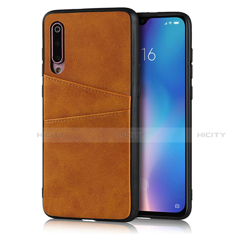 Xiaomi Mi 9 Pro用ケース 高級感 手触り良いレザー柄 Xiaomi オレンジ