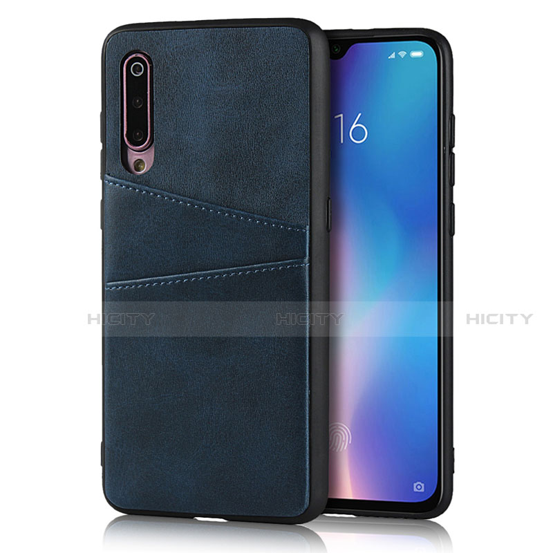 Xiaomi Mi 9 Pro用ケース 高級感 手触り良いレザー柄 Xiaomi ネイビー