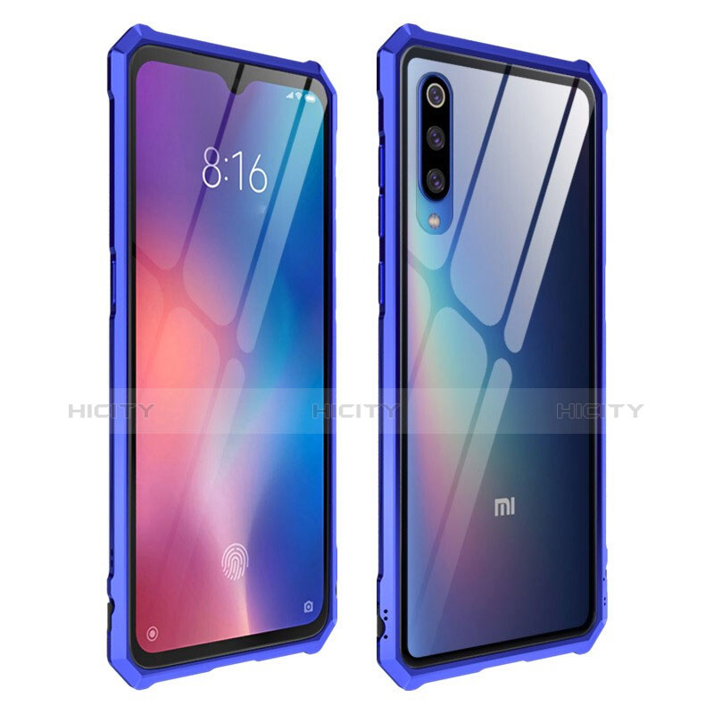 Xiaomi Mi 9 SE用ハイブリットバンパーケース クリア透明 プラスチック 鏡面 カバー Xiaomi ネイビー