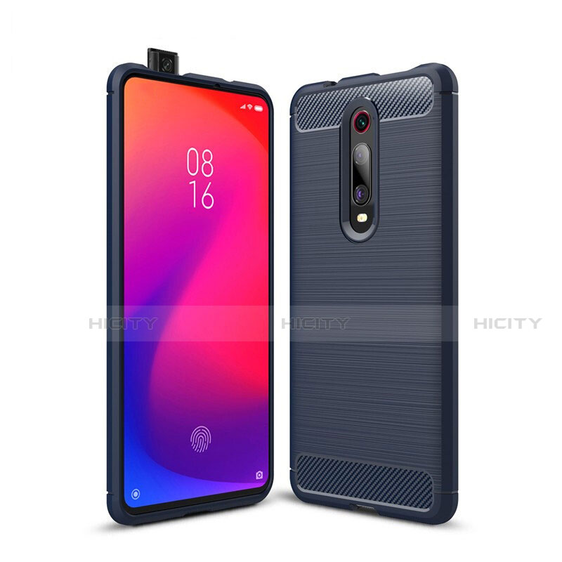 Xiaomi Mi 9T用シリコンケース ソフトタッチラバー ライン カバー C01 Xiaomi ネイビー