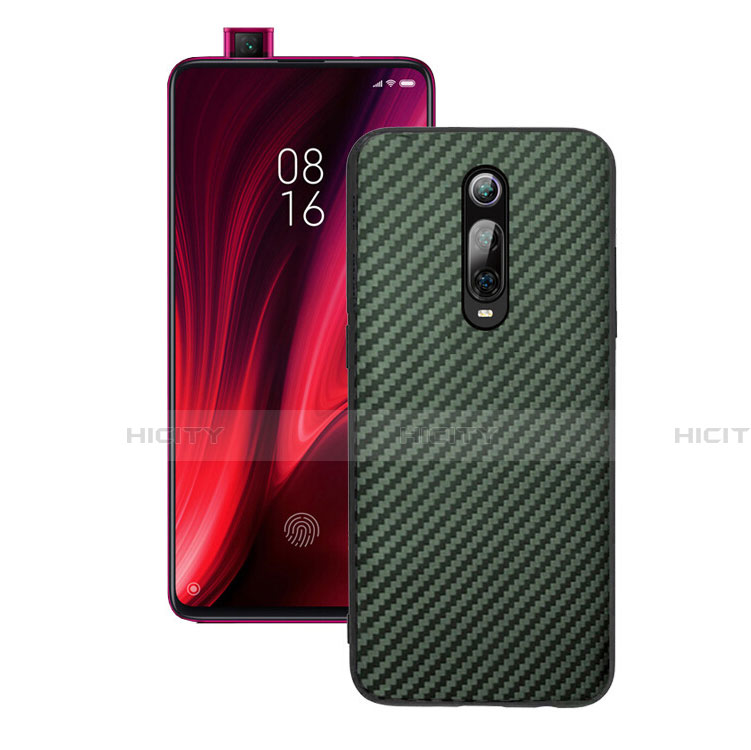 Xiaomi Mi 9T用シリコンケース ソフトタッチラバー ツイル カバー Y01 Xiaomi グリーン