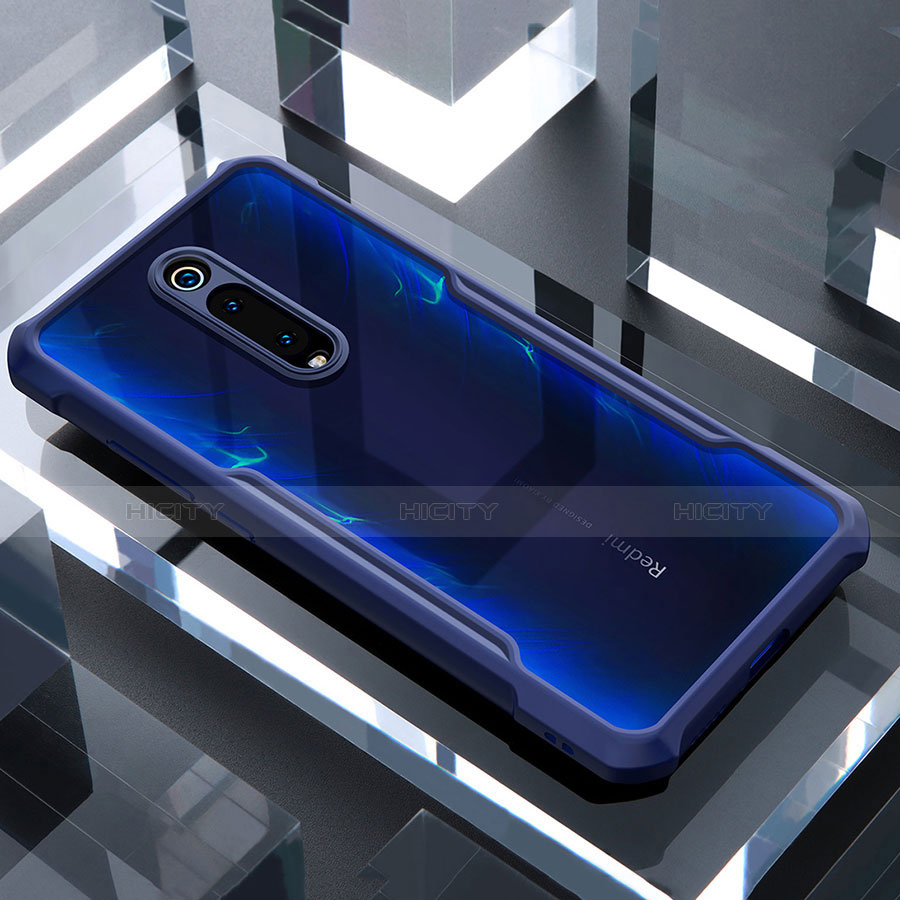 Xiaomi Mi 9T用ハイブリットバンパーケース クリア透明 プラスチック 鏡面 カバー Xiaomi ネイビー