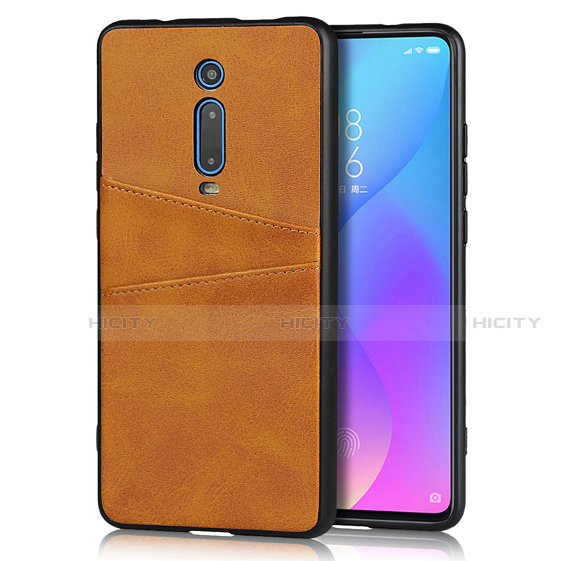 Xiaomi Mi 9T Pro用ケース 高級感 手触り良いレザー柄 R03 Xiaomi オレンジ