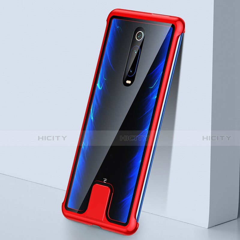 Xiaomi Mi 9T Pro用ケース 高級感 手触り良い アルミメタル 製の金属製 360度 フルカバーバンパー 鏡面 カバー T05 Xiaomi レッド