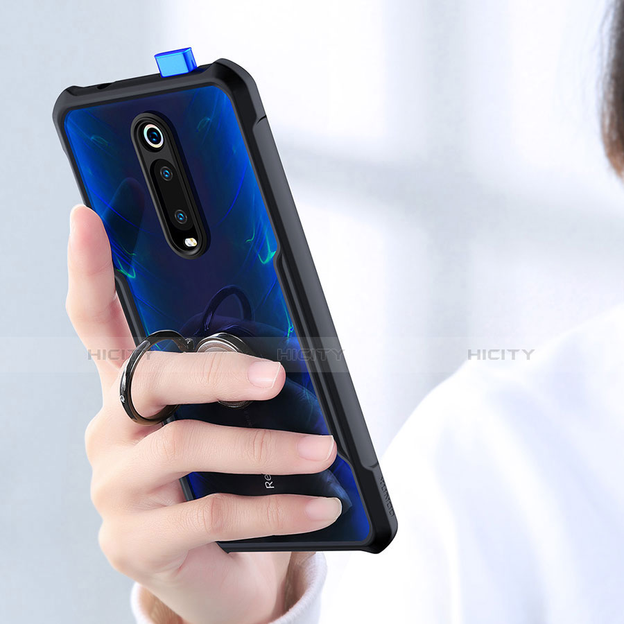 Xiaomi Mi 9T Pro用360度 フルカバーハイブリットバンパーケース クリア透明 プラスチック 鏡面 アンド指輪 マグネット式 Xiaomi 