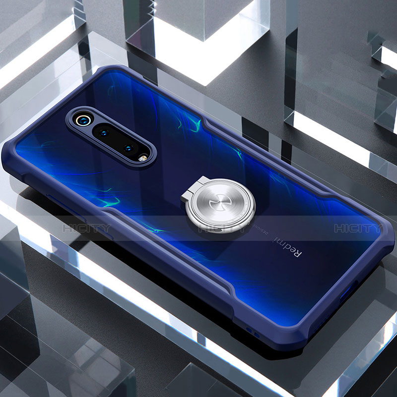 Xiaomi Mi 9T Pro用360度 フルカバーハイブリットバンパーケース クリア透明 プラスチック 鏡面 アンド指輪 マグネット式 T01 Xiaomi 