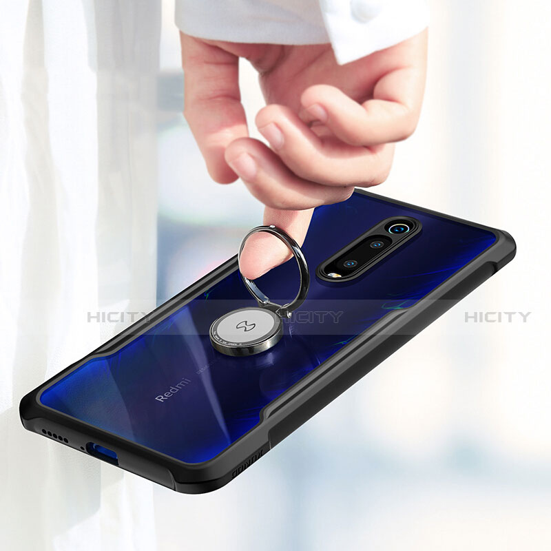 Xiaomi Mi 9T Pro用360度 フルカバーハイブリットバンパーケース クリア透明 プラスチック 鏡面 アンド指輪 マグネット式 T01 Xiaomi 