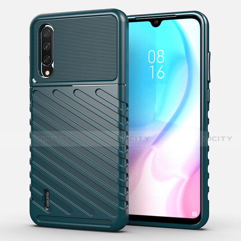 Xiaomi Mi A3用シリコンケース ソフトタッチラバー ライン カバー C02 Xiaomi グリーン