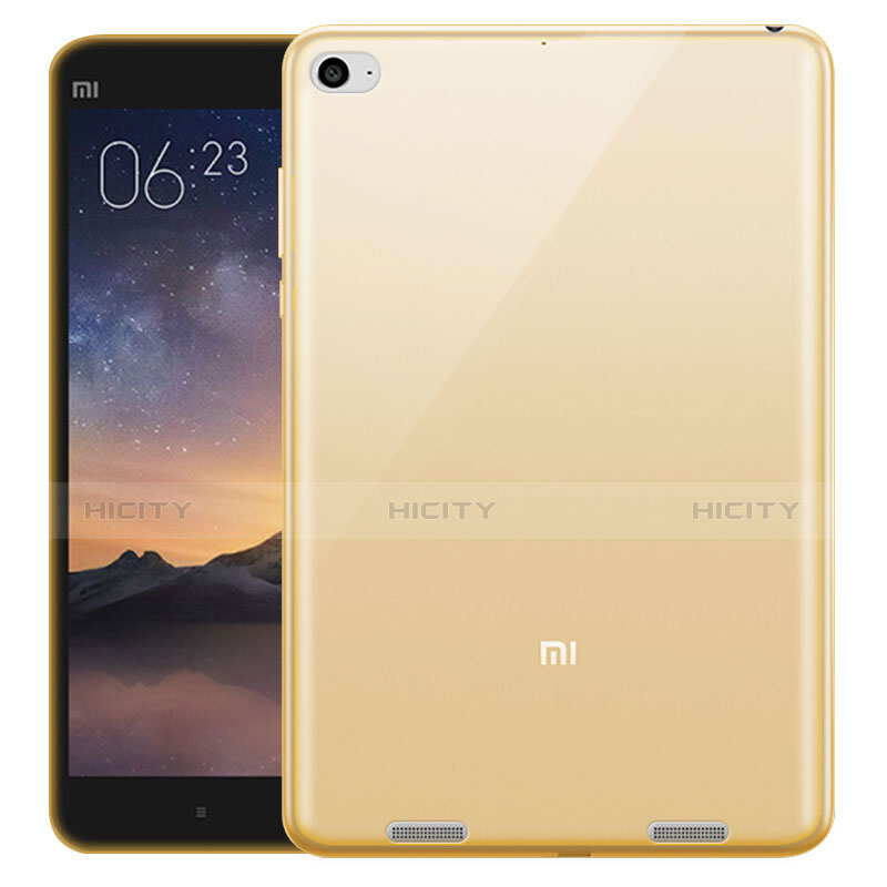 Xiaomi Mi Pad 3用極薄ソフトケース シリコンケース 耐衝撃 全面保護 クリア透明 Xiaomi ゴールド