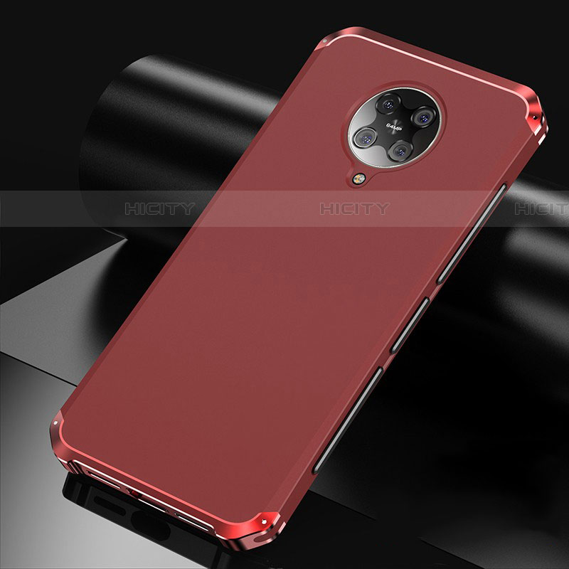 Xiaomi Poco F2 Pro用ケース 高級感 手触り良い アルミメタル 製の金属製 カバー T01 Xiaomi レッド