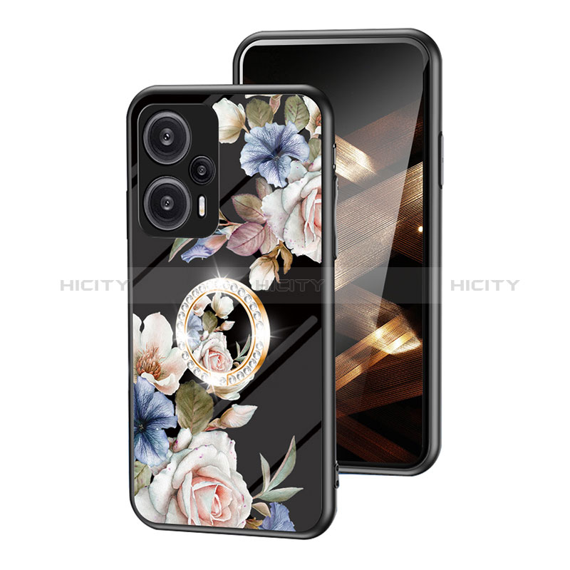 Xiaomi Poco F5 5G用ハイブリットバンパーケース プラスチック 鏡面 花 カバー S01 Xiaomi 