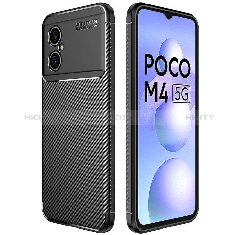 Xiaomi Poco M4 5G用シリコンケース ソフトタッチラバー ツイル カバー Xiaomi ブラック