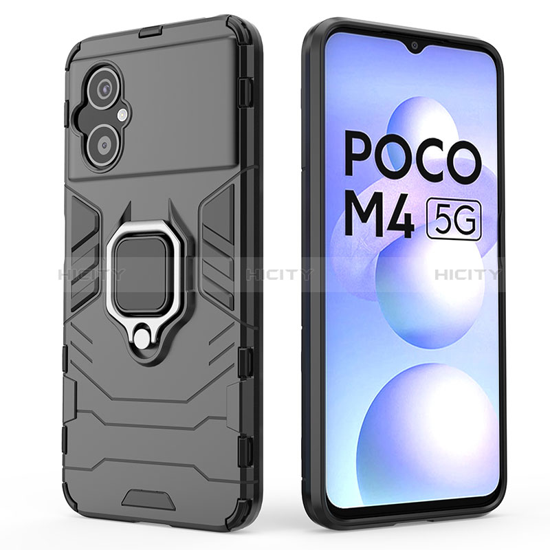 Xiaomi Poco M4 5G用ハイブリットバンパーケース プラスチック アンド指輪 マグネット式 Xiaomi 