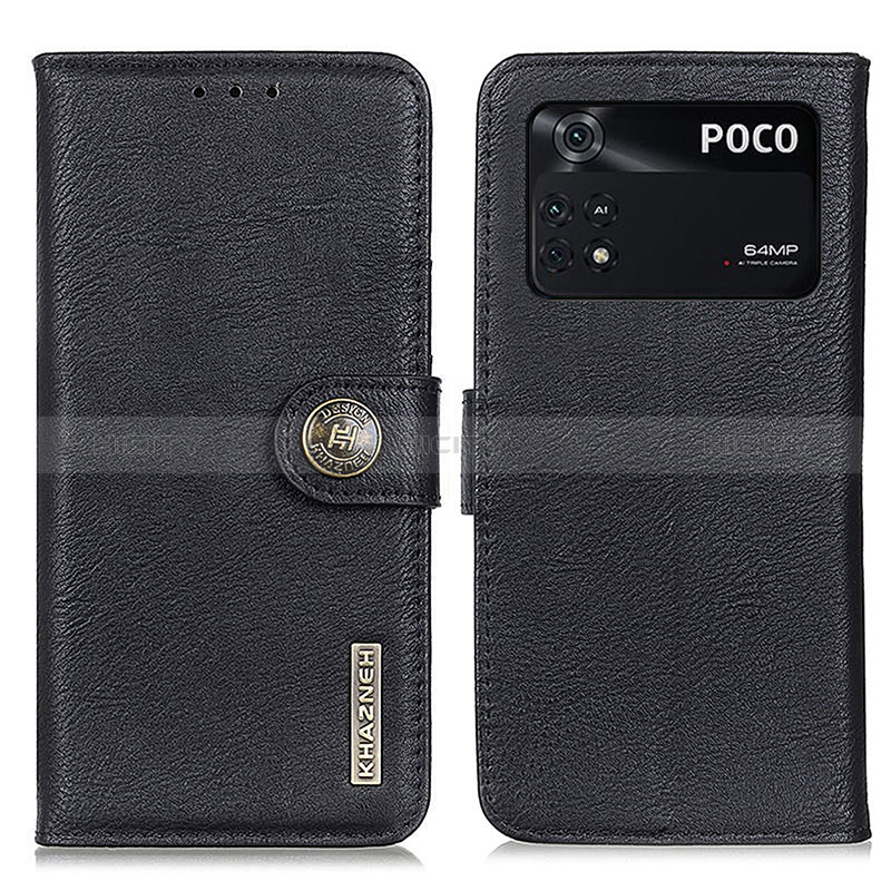 Xiaomi Poco M4 Pro 4G用手帳型 レザーケース スタンド カバー K02Z Xiaomi ブラック