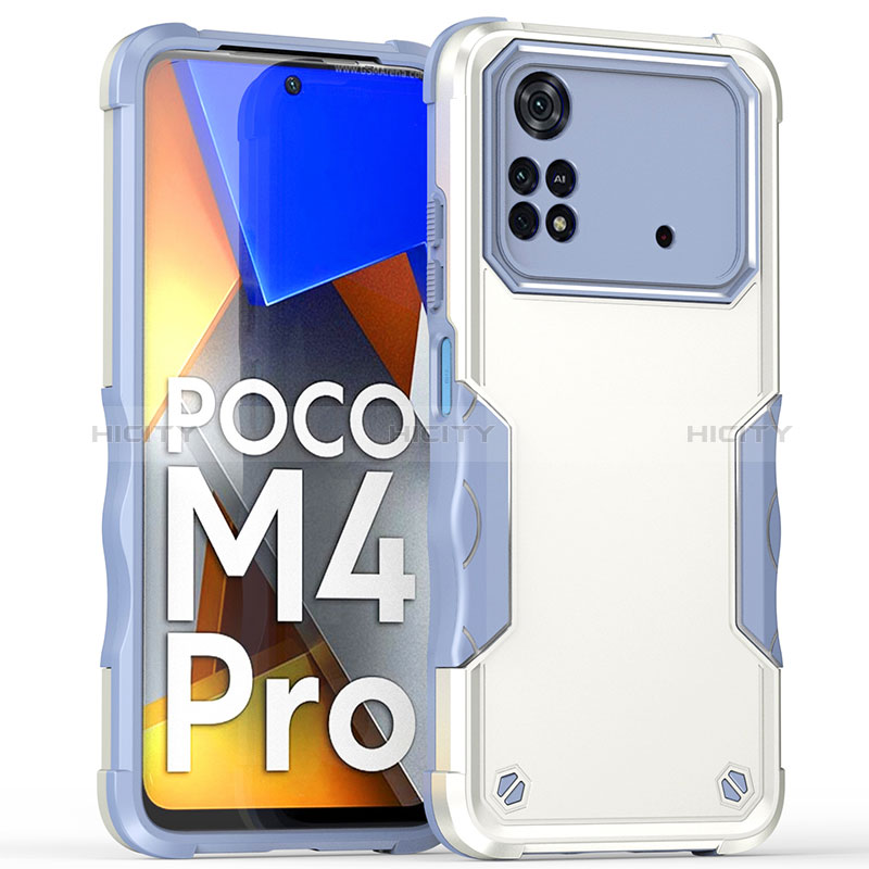 Xiaomi Poco M4 Pro 4G用ハイブリットバンパーケース プラスチック 兼シリコーン カバー QW1 Xiaomi ホワイト