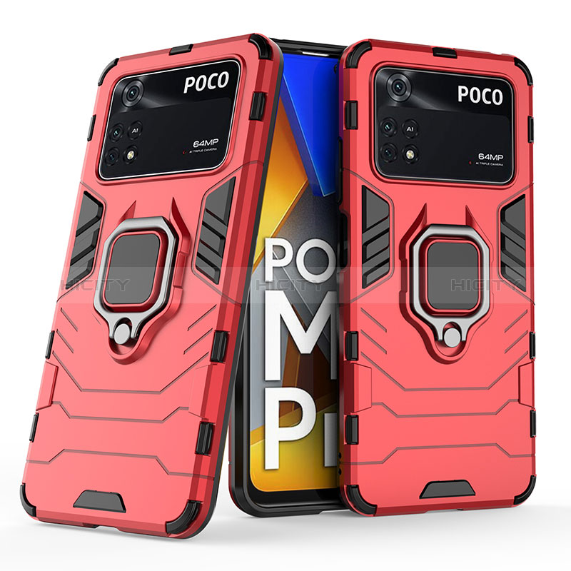 Xiaomi Poco M4 Pro 4G用ハイブリットバンパーケース プラスチック アンド指輪 マグネット式 KC1 Xiaomi 