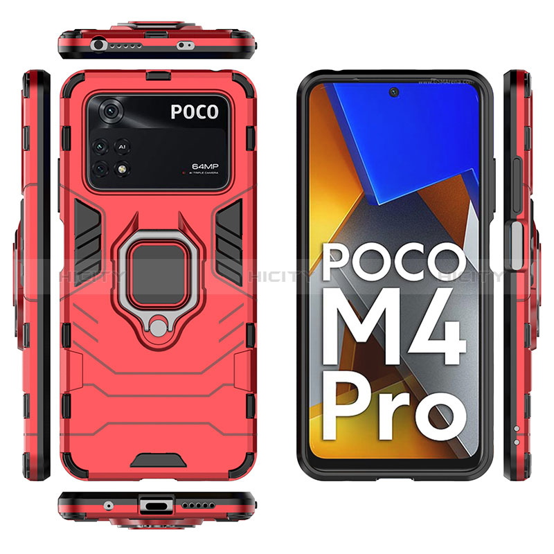 Xiaomi Poco M4 Pro 4G用ハイブリットバンパーケース プラスチック アンド指輪 マグネット式 KC1 Xiaomi 