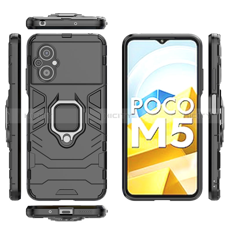 Xiaomi Poco M5 4G用ハイブリットバンパーケース プラスチック アンド指輪 マグネット式 KC1 Xiaomi 