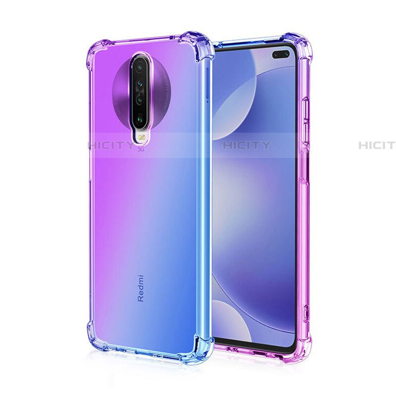 Xiaomi Poco X2用極薄ソフトケース グラデーション 勾配色 クリア透明 G01 Xiaomi ネイビー