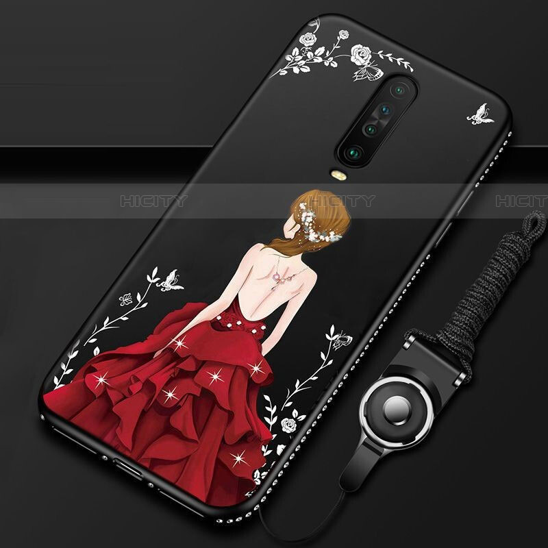 Xiaomi Poco X2用シリコンケース ソフトタッチラバー バタフライ ドレスガール ドレス少女 カバー Xiaomi 