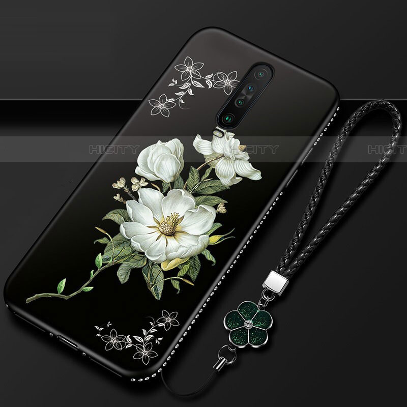 Xiaomi Poco X2用シリコンケース ソフトタッチラバー 花 カバー Xiaomi 