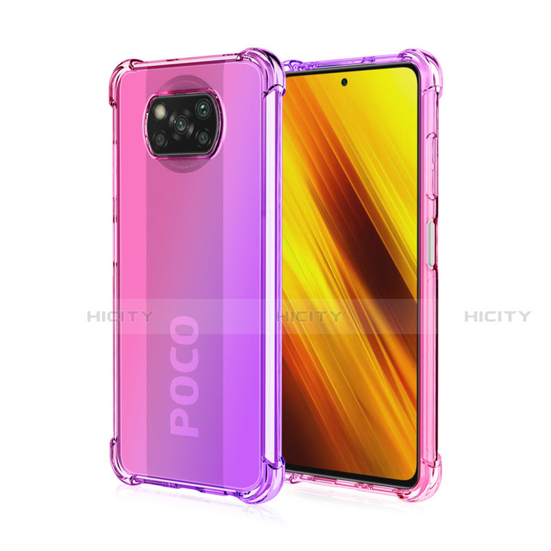 Xiaomi Poco X3用極薄ソフトケース グラデーション 勾配色 クリア透明 Xiaomi 