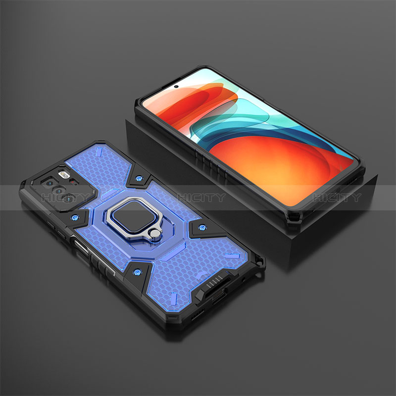 Xiaomi Poco X3 GT 5G用ハイブリットバンパーケース プラスチック アンド指輪 マグネット式 KC3 Xiaomi ネイビー