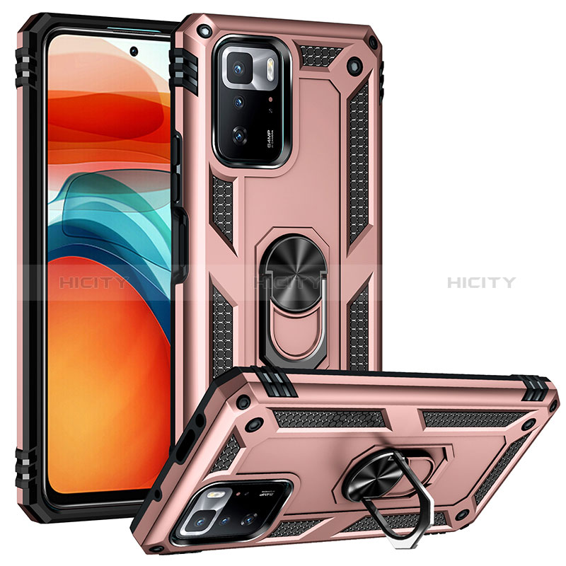 Xiaomi Poco X3 GT 5G用ハイブリットバンパーケース プラスチック アンド指輪 マグネット式 MQ3 Xiaomi ローズゴールド