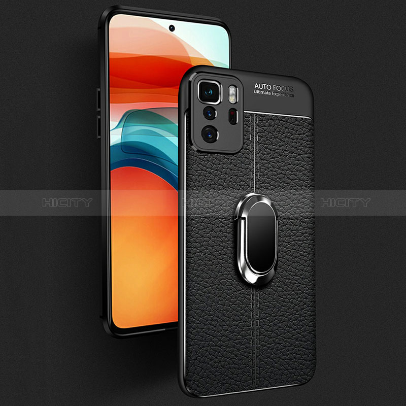 Xiaomi Poco X3 GT 5G用シリコンケース ソフトタッチラバー レザー柄 アンド指輪 マグネット式 Xiaomi 