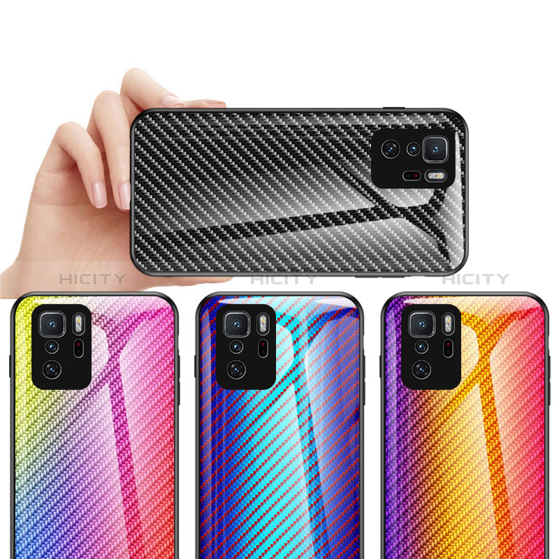 Xiaomi Poco X3 GT 5G用ハイブリットバンパーケース プラスチック 鏡面 虹 グラデーション 勾配色 カバー LS2 Xiaomi 