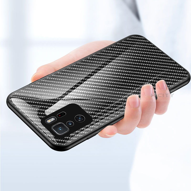 Xiaomi Poco X3 GT 5G用ハイブリットバンパーケース プラスチック 鏡面 虹 グラデーション 勾配色 カバー LS2 Xiaomi 