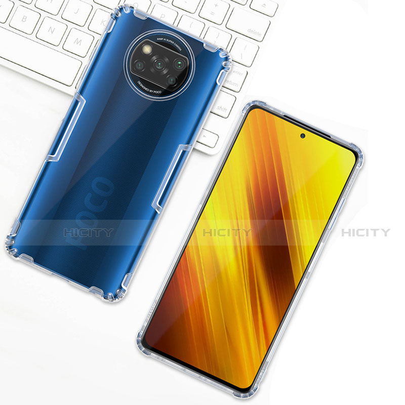 Xiaomi Poco X3 NFC用極薄ソフトケース シリコンケース 耐衝撃 全面保護 クリア透明 T02 Xiaomi クリア