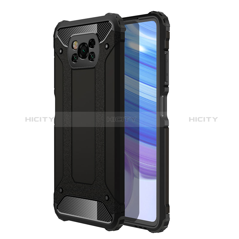 Xiaomi Poco X3 NFC用ハイブリットバンパーケース プラスチック 兼シリコーン カバー WL1 Xiaomi ブラック