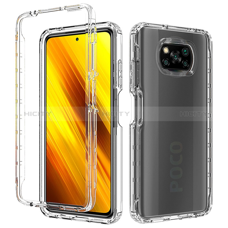 Xiaomi Poco X3 NFC用360度 フルカバー ハイブリットバンパーケース クリア透明 プラスチック カバー ZJ3 Xiaomi 