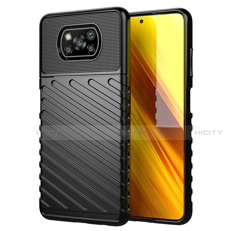 Xiaomi Poco X3 NFC用シリコンケース ソフトタッチラバー ライン カバー S01 Xiaomi 