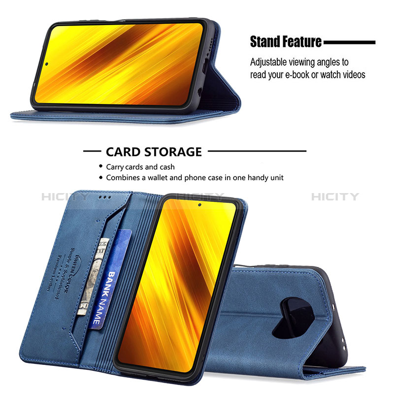 Xiaomi Poco X3 NFC用手帳型 レザーケース スタンド カバー B15F Xiaomi 