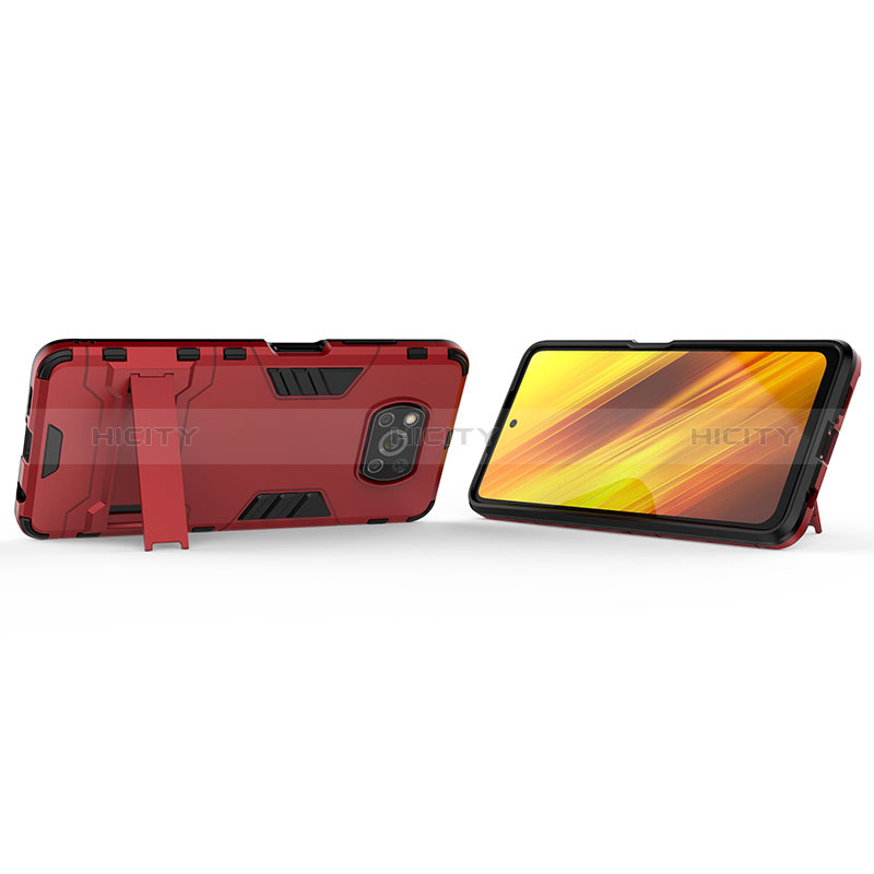 Xiaomi Poco X3 Pro用ハイブリットバンパーケース スタンド プラスチック 兼シリコーン カバー KC1 Xiaomi 