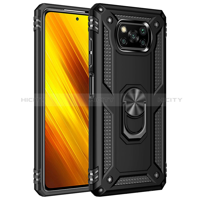 Xiaomi Poco X3 Pro用ハイブリットバンパーケース プラスチック アンド指輪 マグネット式 MQ3 Xiaomi 